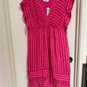 Anthropologie Pink Striped Casual Dress